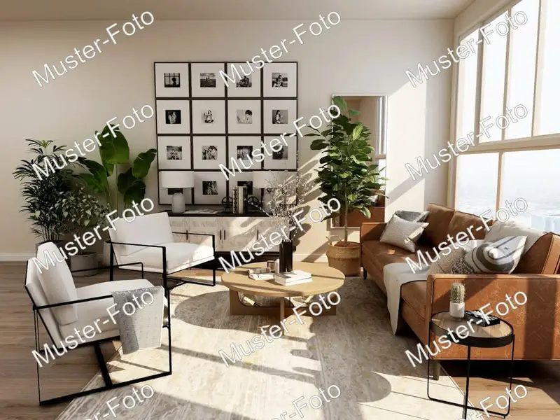 Wohnzimmer der Ferienwohnung Alpenpanorama mit Bergblick